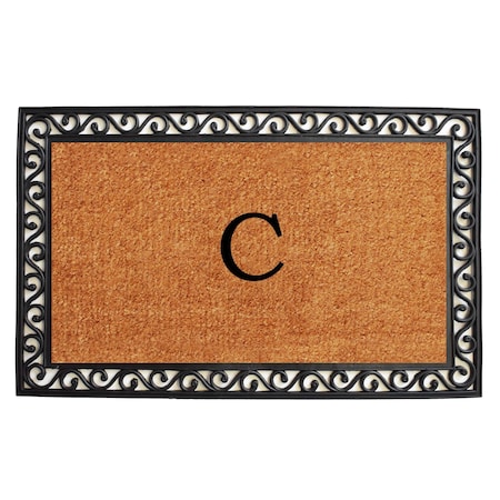 Calloway Mills Monogram Door Mat, Black, Natural, 30 in W x 48 in L 100063048C